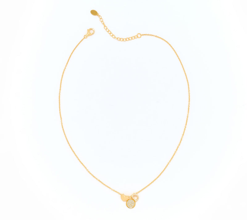 Diamonique x Kathy Levine Sentimental Necklace, 14K Gold Plated — View 2