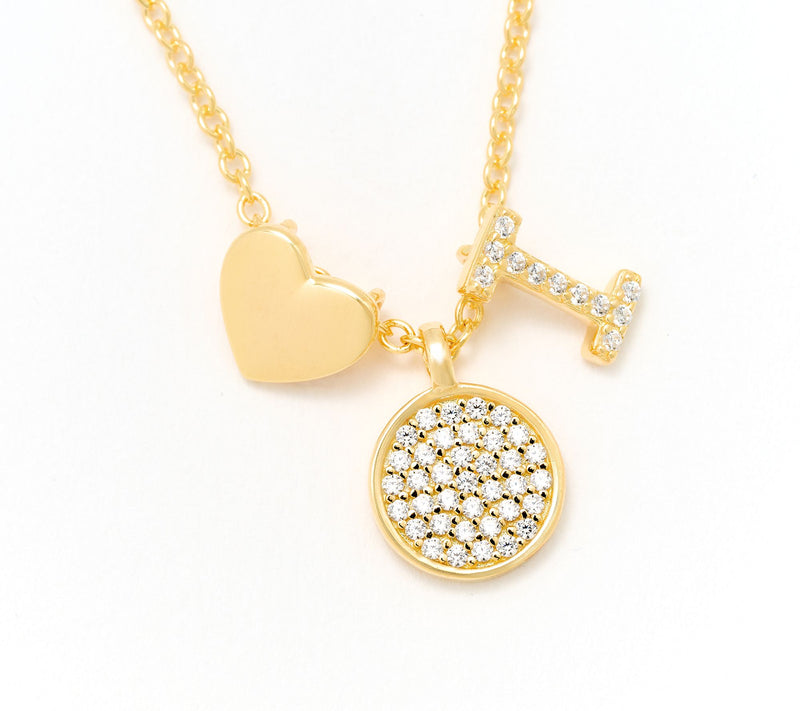 Diamonique x Kathy Levine Sentimental Necklace, 14K Gold Plated — View 40