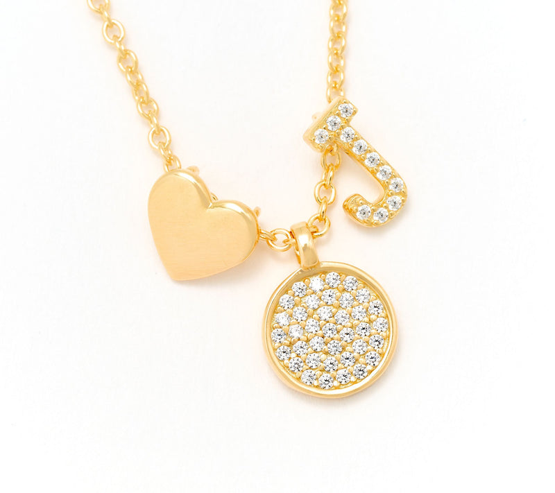 Diamonique x Kathy Levine Sentimental Necklace, 14K Gold Plated — View 41