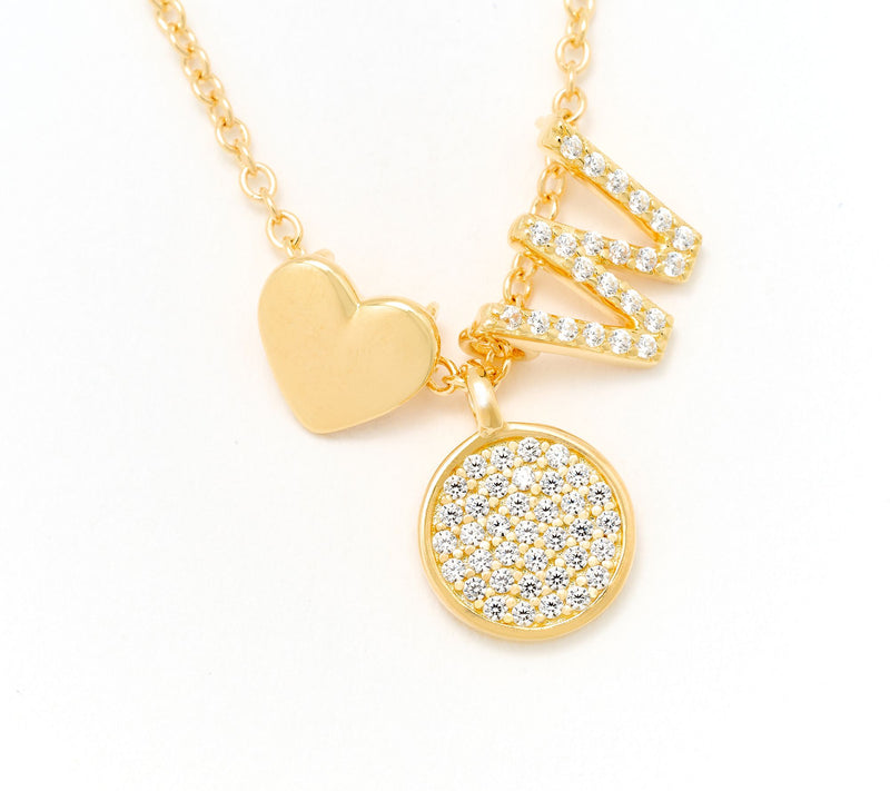 Diamonique x Kathy Levine Sentimental Necklace, 14K Gold Plated — View 54