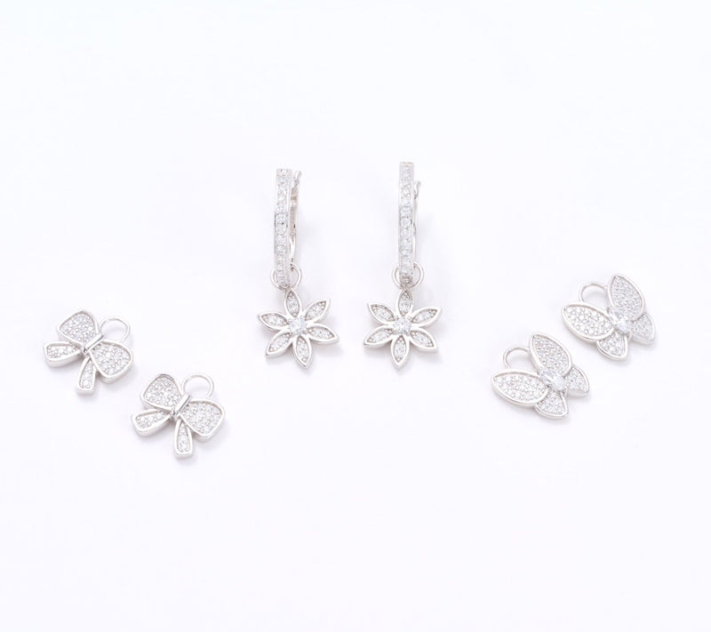 Diamonique x Kathy Levine Spring Fever Charm Earrings, Sterling Silver — View 5