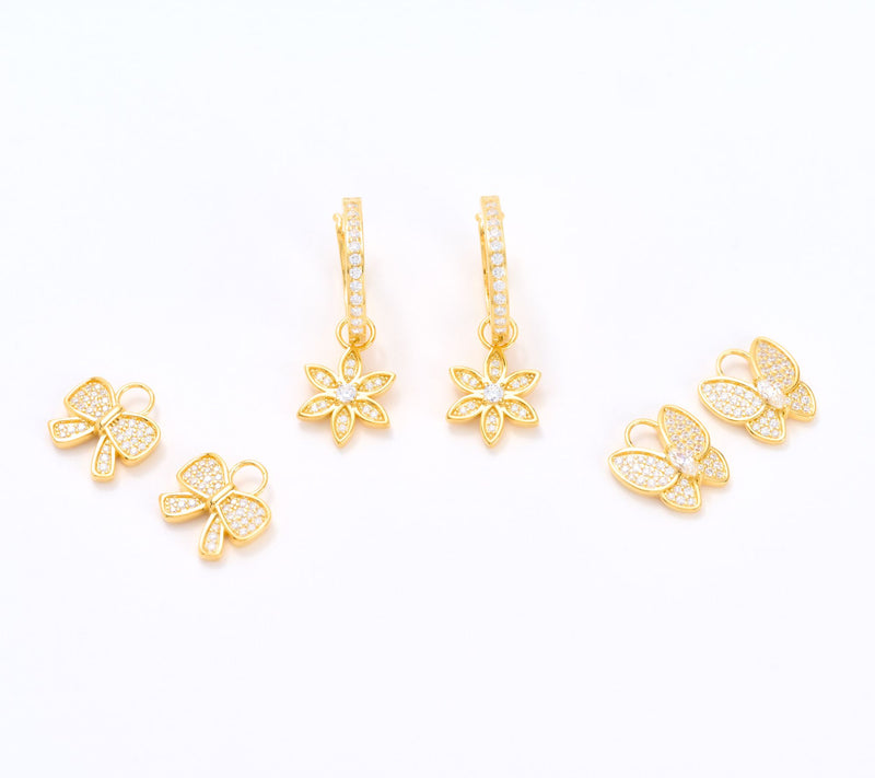 Diamonique x Kathy Levine Spring Fever Charm Earrings, Sterling Silver — Main view