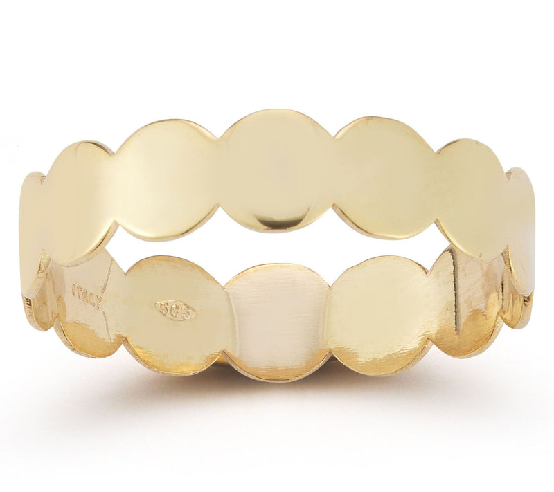 Italian Gold Flat Bubble Band Ring, 14K — View 6