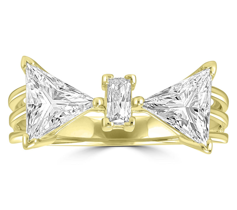 Diamonique x Kathy Levine 2.10 cttw Bow Ring, Sterling Silver — View 2