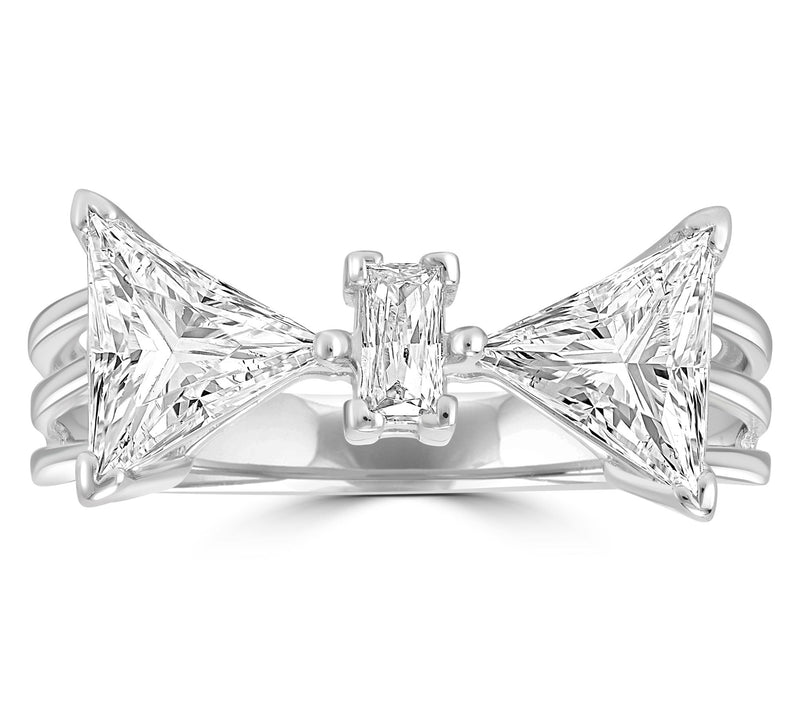 Diamonique x Kathy Levine 2.10 cttw Bow Ring, Sterling Silver — View 9