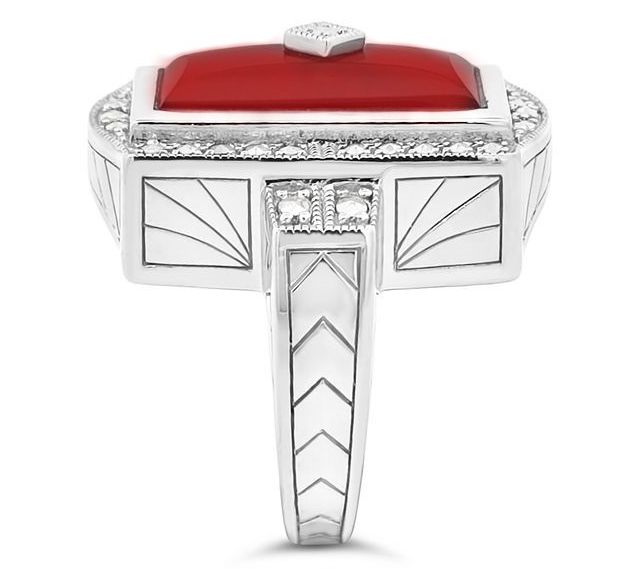 Dallas Prince Sterling Marcasite Gemstone DecoArchitect Ring — View 7