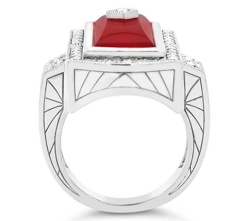 Dallas Prince Sterling Marcasite Gemstone DecoArchitect Ring — View 8
