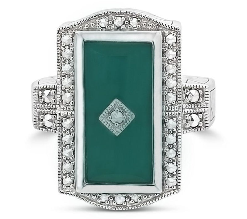 Dallas Prince Sterling Marcasite Gemstone DecoArchitect Ring — View 5