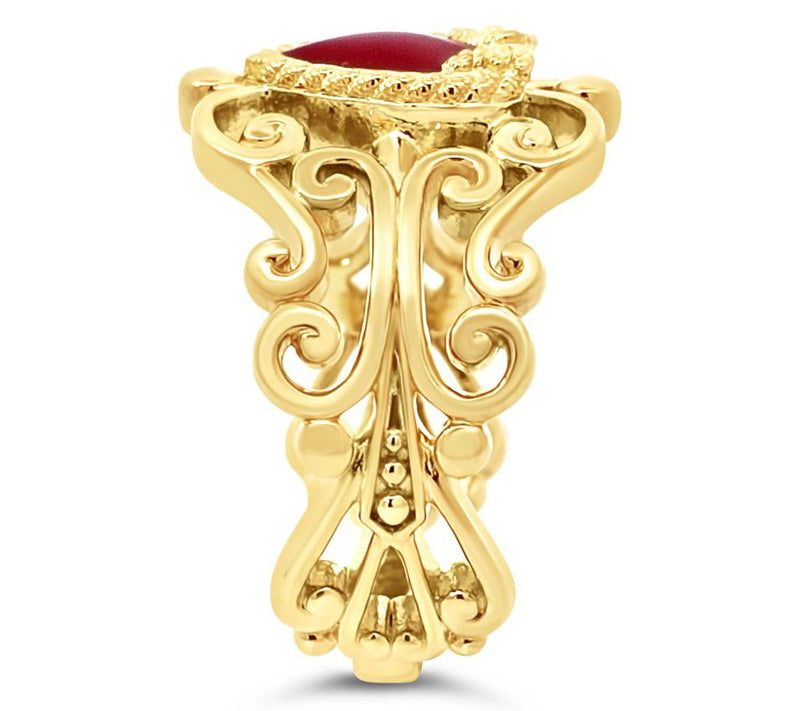 Goddaughters 14K Clad Love Knot Heart Enamel Renaissance Ring — View 11