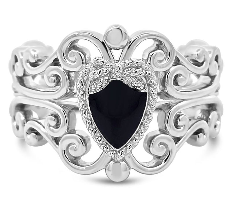 Goddaughters Sterling Love Knot Heart Enamel Renaissance Ring — View 3