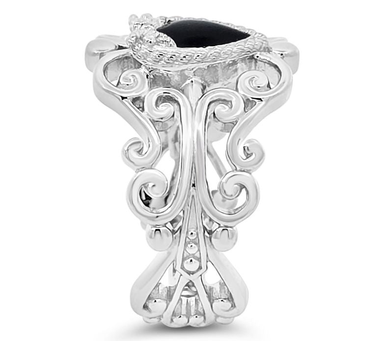 Goddaughters Sterling Love Knot Heart Enamel Renaissance Ring — View 10