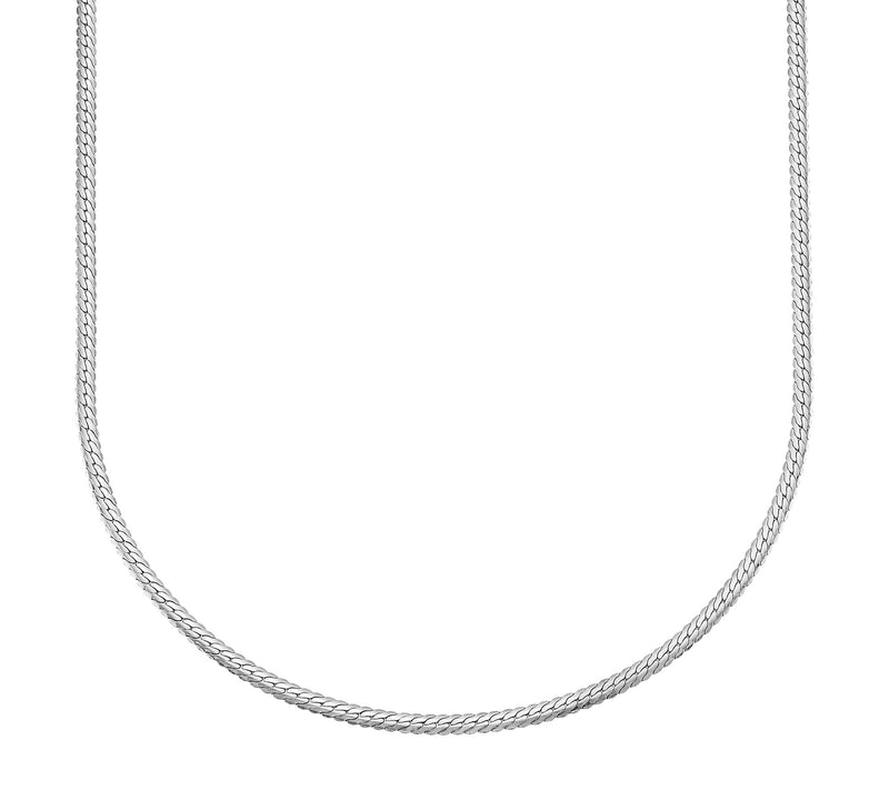 Silver Style Solid Cuban Link Chain Necklace, Sterling — View 2
