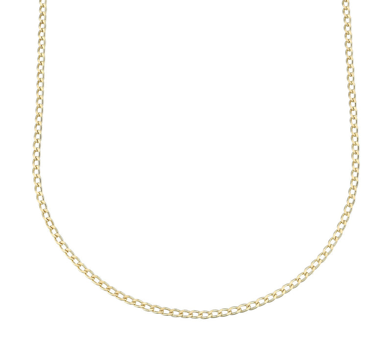 Silver Style Solid Curb Link Chain Necklace, Sterling — View 3