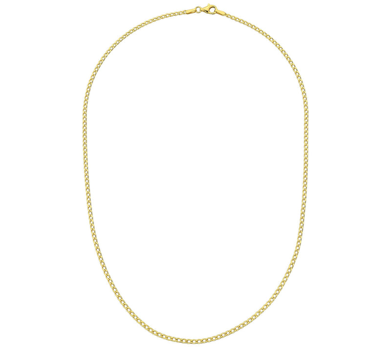 Silver Style Solid Curb Link Chain Necklace, Sterling — View 6