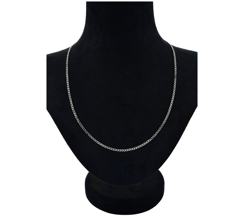 Silver Style Solid Curb Link Chain Necklace, Sterling — View 5
