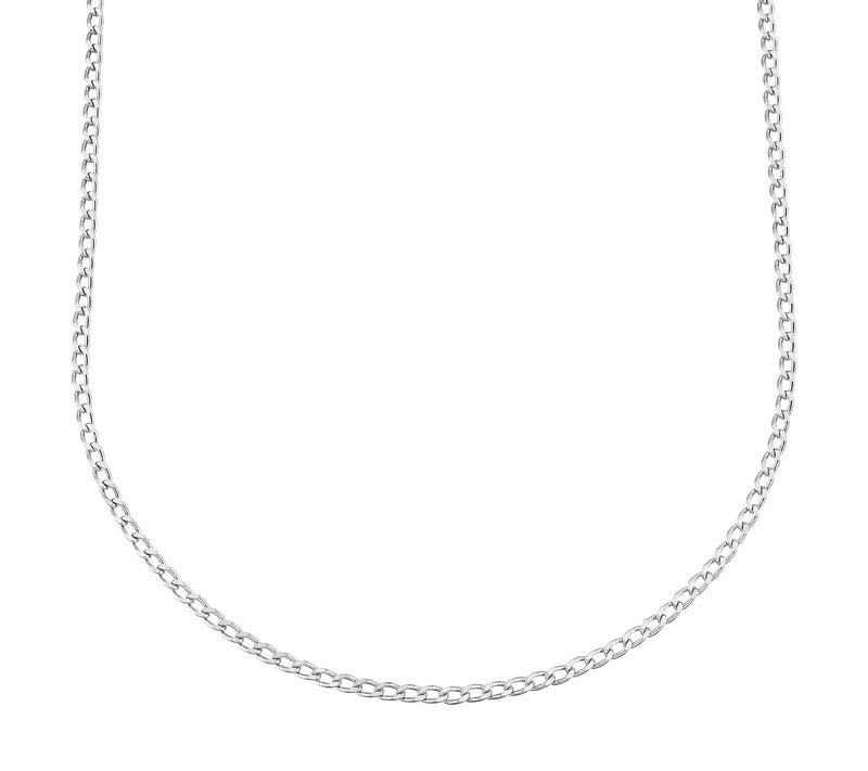 Silver Style Solid Curb Link Chain Necklace, Sterling — Main view