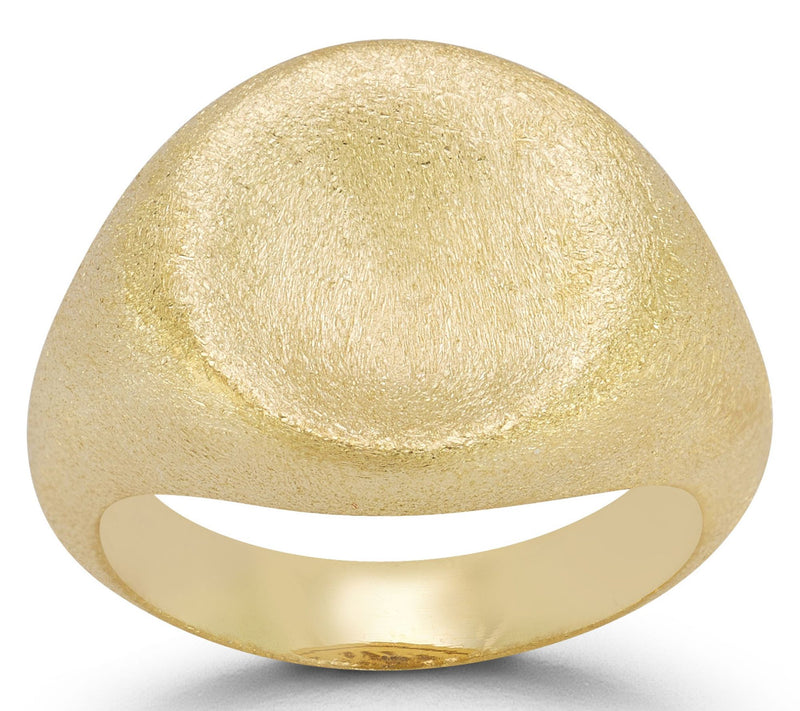 Sterlina Silver Round Satin Signet Ring, Sterling — View 5