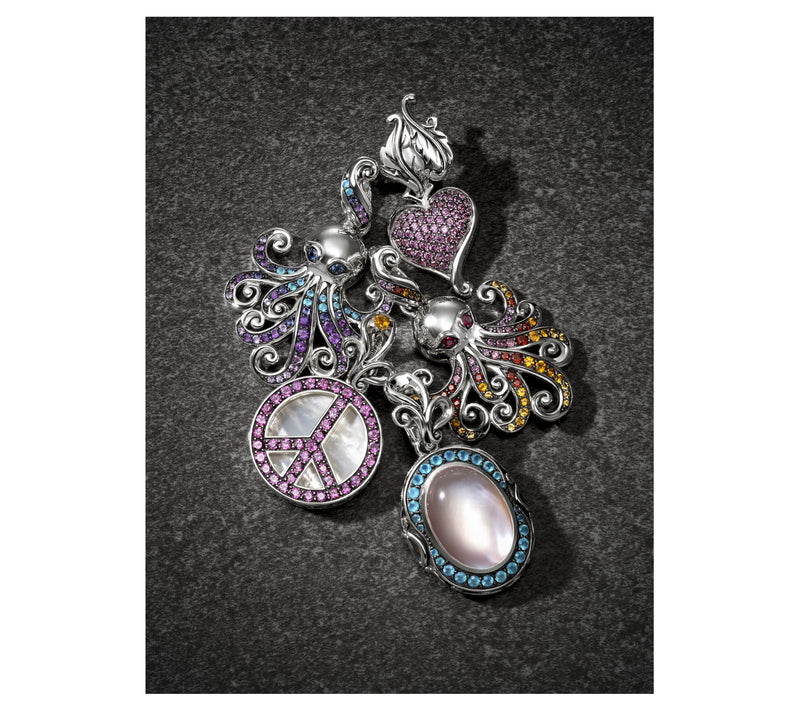 Third Person Sterling Sea & Soul Octopus Gemstone Enhancer — View 5