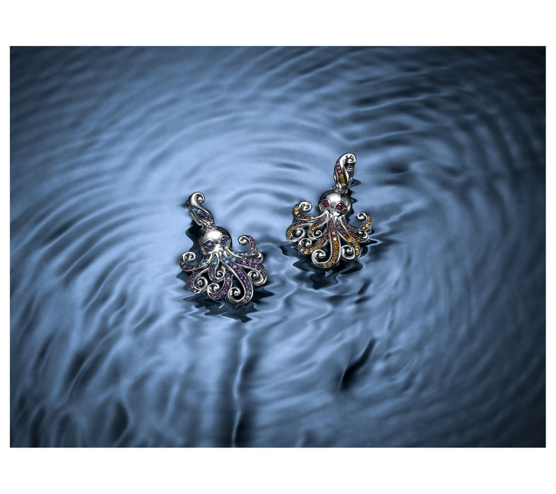 Third Person Sterling Sea & Soul Octopus Gemstone Enhancer — View 4