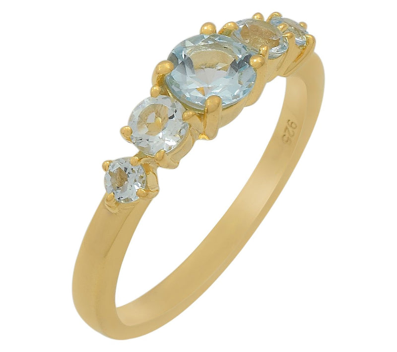 Affinity Gems 5-Stone Gemstone Ring, 14K Gold Plated — View 13