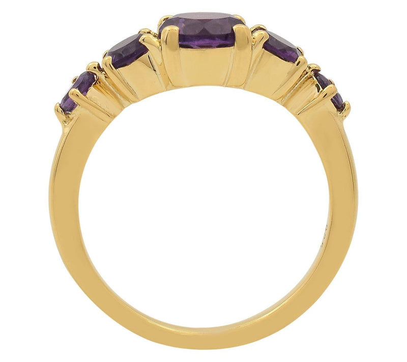 Affinity Gems 5-Stone Gemstone Ring, 14K Gold Plated — View 4