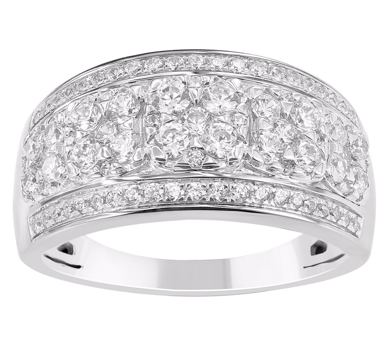 Affinity Diamonds 1.00 cttw Wide Band Ring, Sterling Silver — Main view
