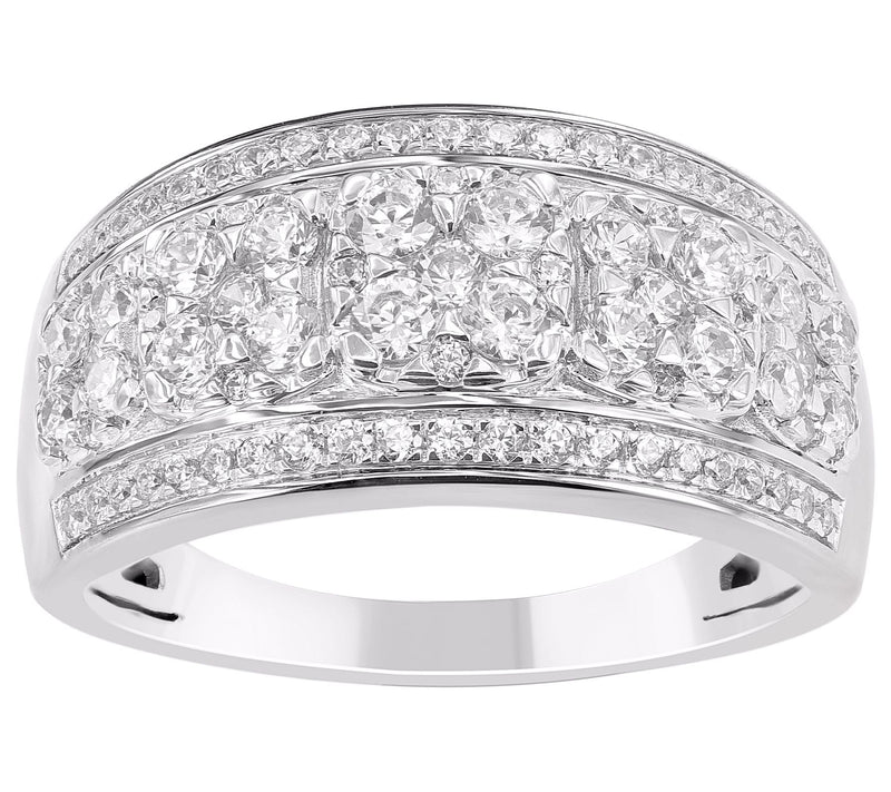 Affinity Diamonds 1.00 cttw Wide Band Ring, Sterling Silver — View 3