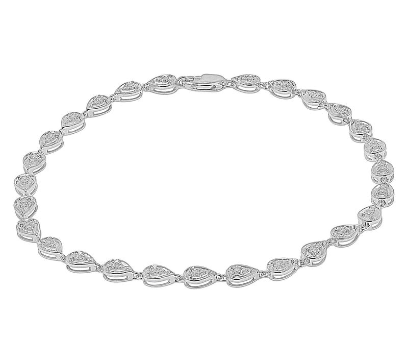 Affinity Diamonds 0.25 cttw Pear Tennis Bracelet, Sterling — Main view