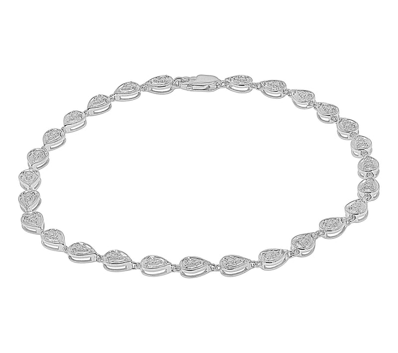 Affinity Diamonds 0.25 cttw Pear Tennis Bracelet, Sterling — View 3