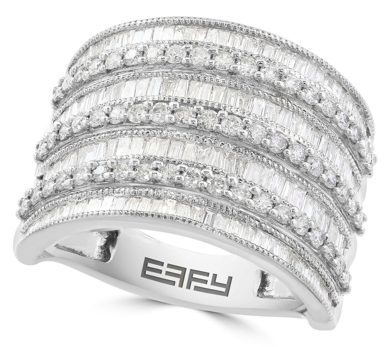Effy 1.45 cttw Diamond Multi-Row Ring, 14K White Gold — Main view