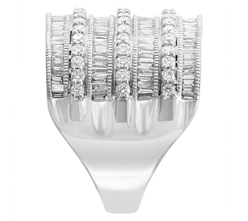 Effy 1.45 cttw Diamond Multi-Row Ring, 14K White Gold — View 3
