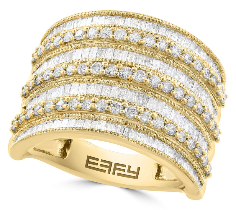Effy 1.45 cttw Diamond Multi-Row Ring, 14K Gold — Main view