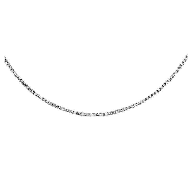 Silver Style 1mm Solid Box Chain Necklace, Sterling Silver — View 2