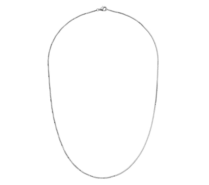 Silver Style 1mm Solid Box Chain Necklace, Sterling Silver — Main view