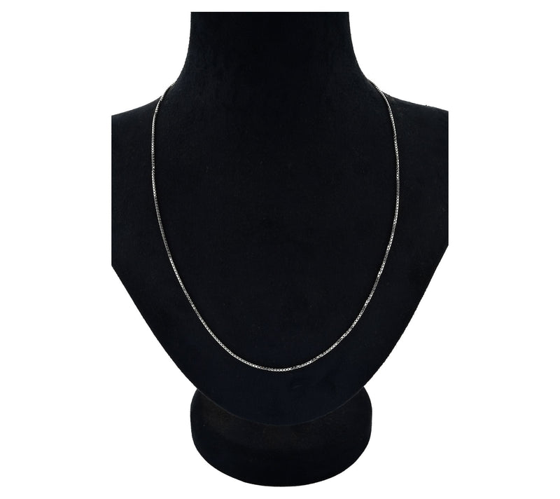 Silver Style 1mm Solid Box Chain Necklace, Sterling Silver — View 3