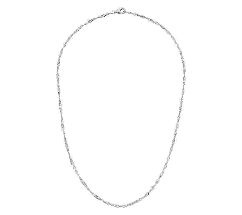 Silver Style 2.5mm Solid Singapore Chain Necklace, Sterling — View 6