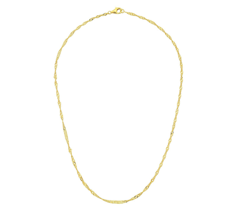 Silver Style 2.5mm Solid Singapore Chain Necklace, Sterling — View 7