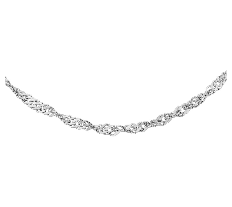 Silver Style 2.5mm Solid Singapore Chain Necklace, Sterling — View 2