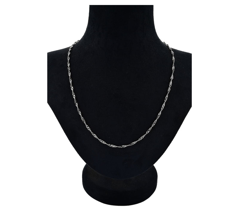Silver Style 2.5mm Solid Singapore Chain Necklace, Sterling — View 3