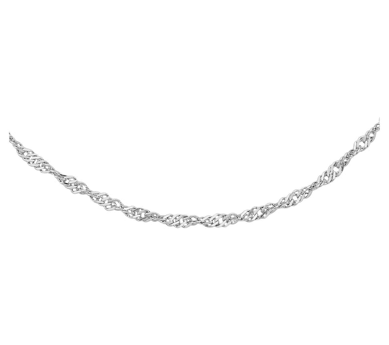 Silver Style 1.7mm Solid Singapore Chain Necklace, Sterling — View 4