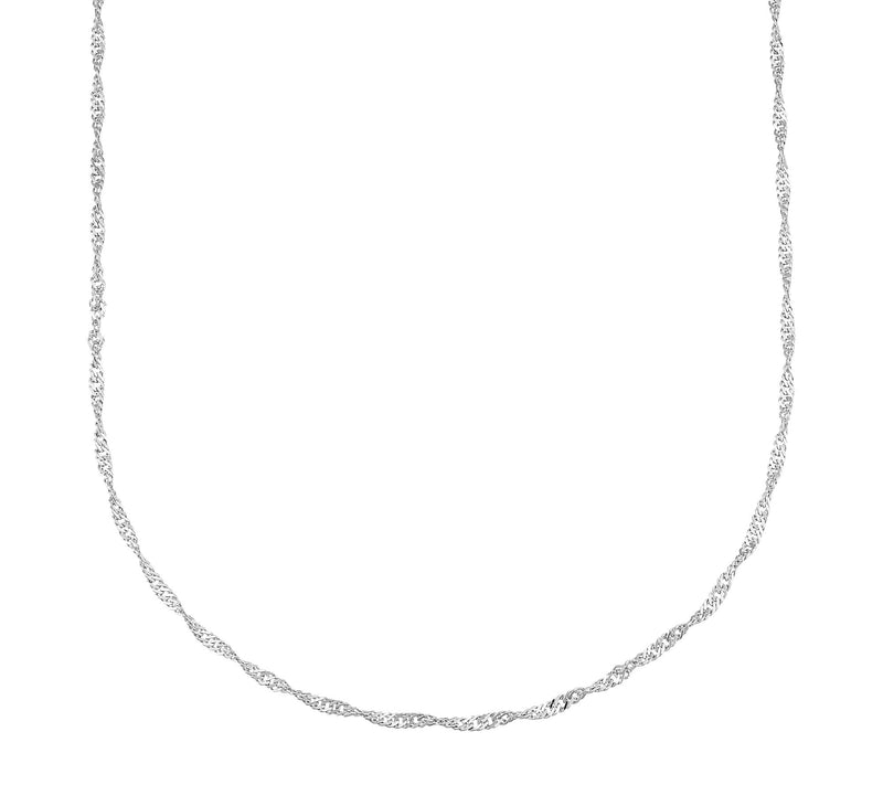 Silver Style 1.7mm Solid Singapore Chain Necklace, Sterling — Main view