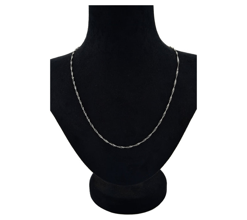 Silver Style 1.7mm Solid Singapore Chain Necklace, Sterling — View 5