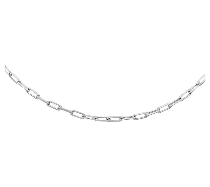 Silver Style 1.7mm Solid Paperclip Chain Necklace, Sterling — View 4