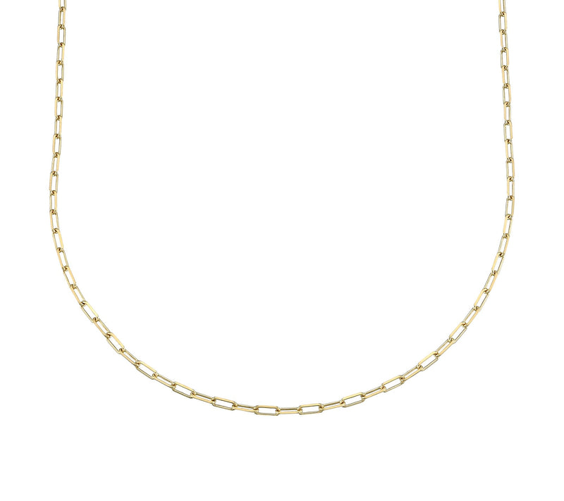 Silver Style 1.7mm Solid Paperclip Chain Necklace, Sterling — View 3