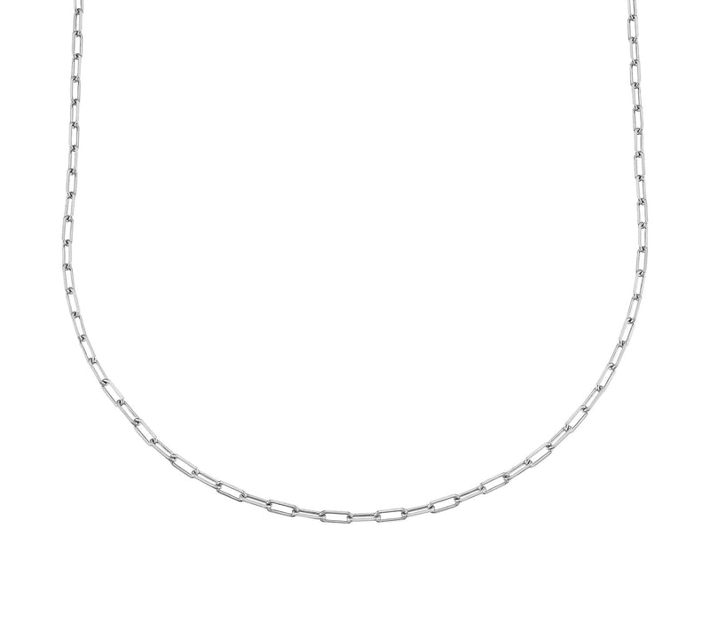 Silver Style 1.7mm Solid Paperclip Chain Necklace, Sterling — Main view