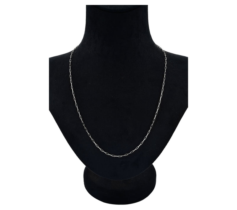 Silver Style 1.7mm Solid Paperclip Chain Necklace, Sterling — View 5