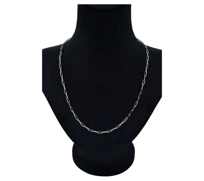 Silver Style 2.8mm Solid Paperclip Chain Necklace, Sterling — View 3