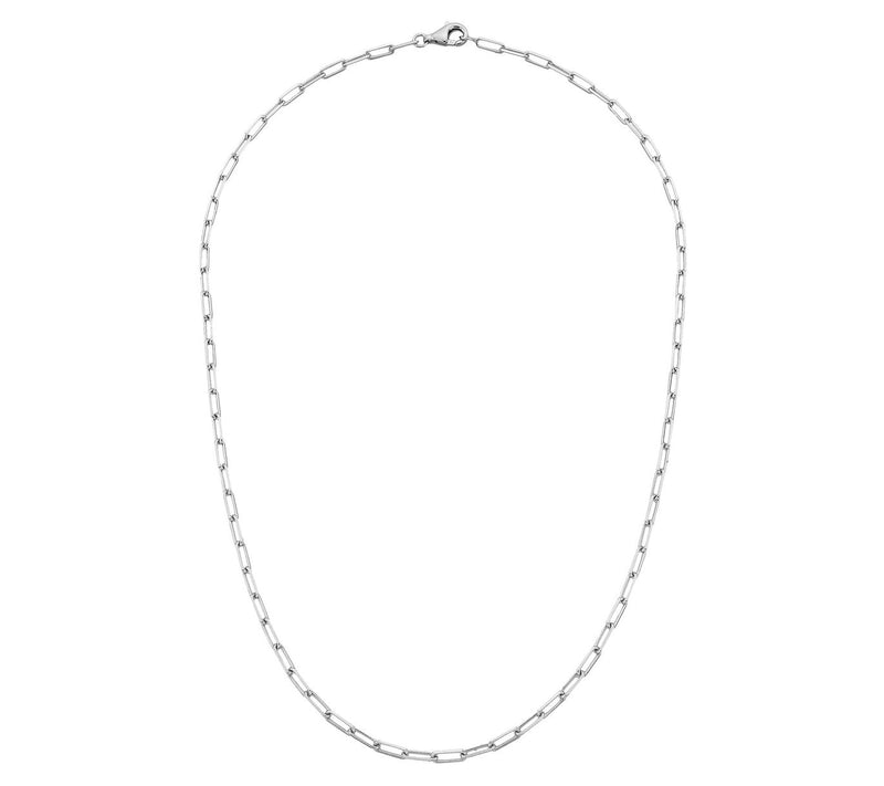 Silver Style 2.8mm Solid Paperclip Chain Necklace, Sterling — View 6