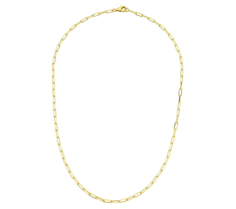 Silver Style 2.8mm Solid Paperclip Chain Necklace, Sterling — View 7