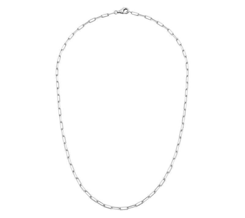 Silver Style 2.8mm Solid Paperclip Chain Necklace, Sterling — Main view